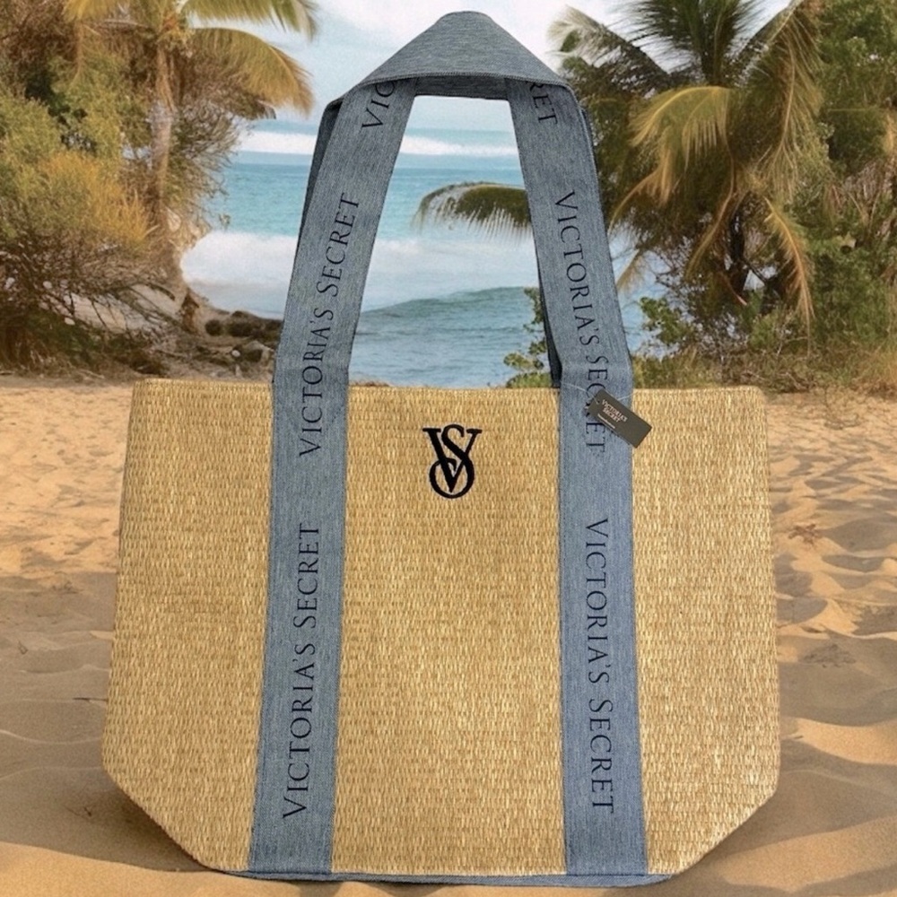 Victoria's Secret Tan and Gray Tote Bag